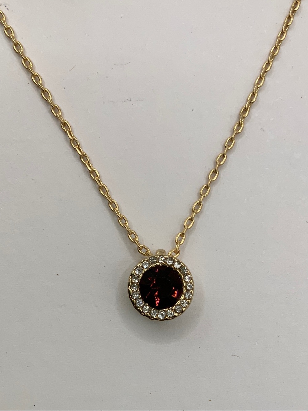 LC Lauren Conrad Gold Tone Necklace and Deep Red Crystal Stud Earrings Set - Picture 4 of 6